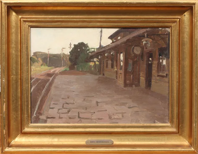 Erik Henningsen. 'En Jernbanestation'