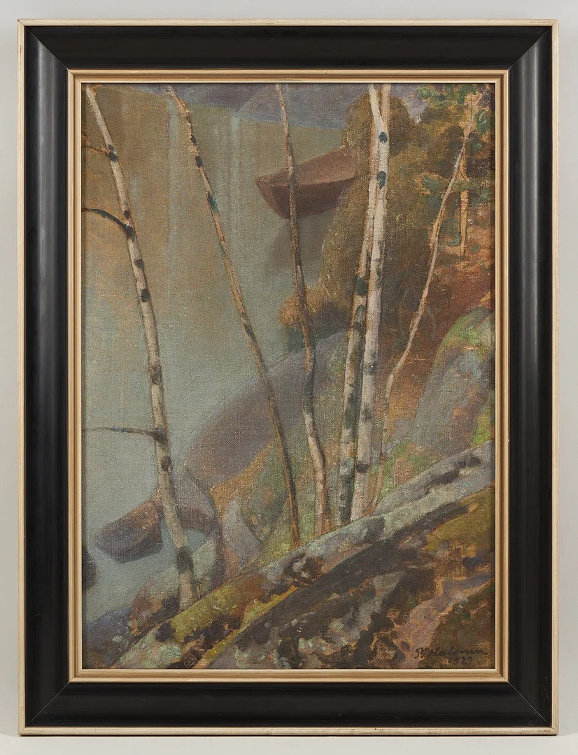 PEKKA HALONEN. Skymning en decemberdag, signerad samt daterad 1929, olja på duk. — Paintings — Stockholms Auktionsverk Helsinki