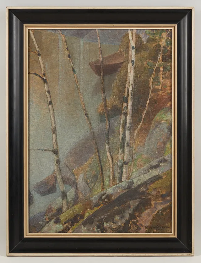 PEKKA HALONEN. Skymning en decemberdag, signerad samt daterad 1929, olja på duk.
