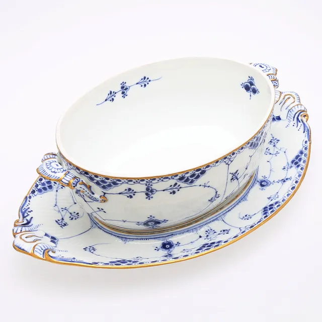TERRIN MED FAT, "Musselmalet" Royal Copenhagen.