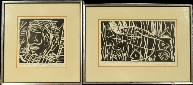 LOUIS ZELIG. Litografier, 2 st, Signerade och numrerade, 1900-tal.