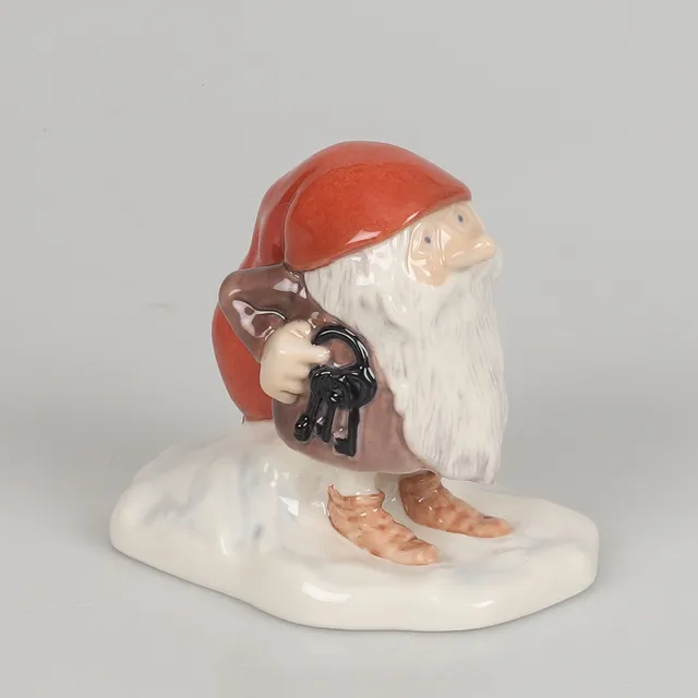 HARALD WIBERG. Figurin, Porslin, Tomte, Royal Copenhagen, Denmark.