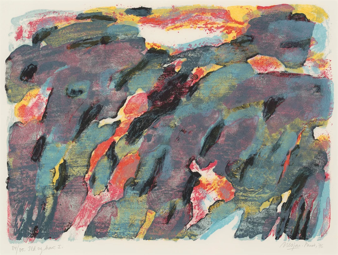 Nesjar, Carl — "Ild og hav I" 1996 — Kunst/Grafikk — Blomqvist