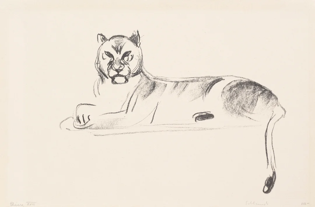 Munch, Edvard — "Liggende Løvinne" / "Reclining Lioness" 1908-09 — Kunst/Grafikk — Blomqvist