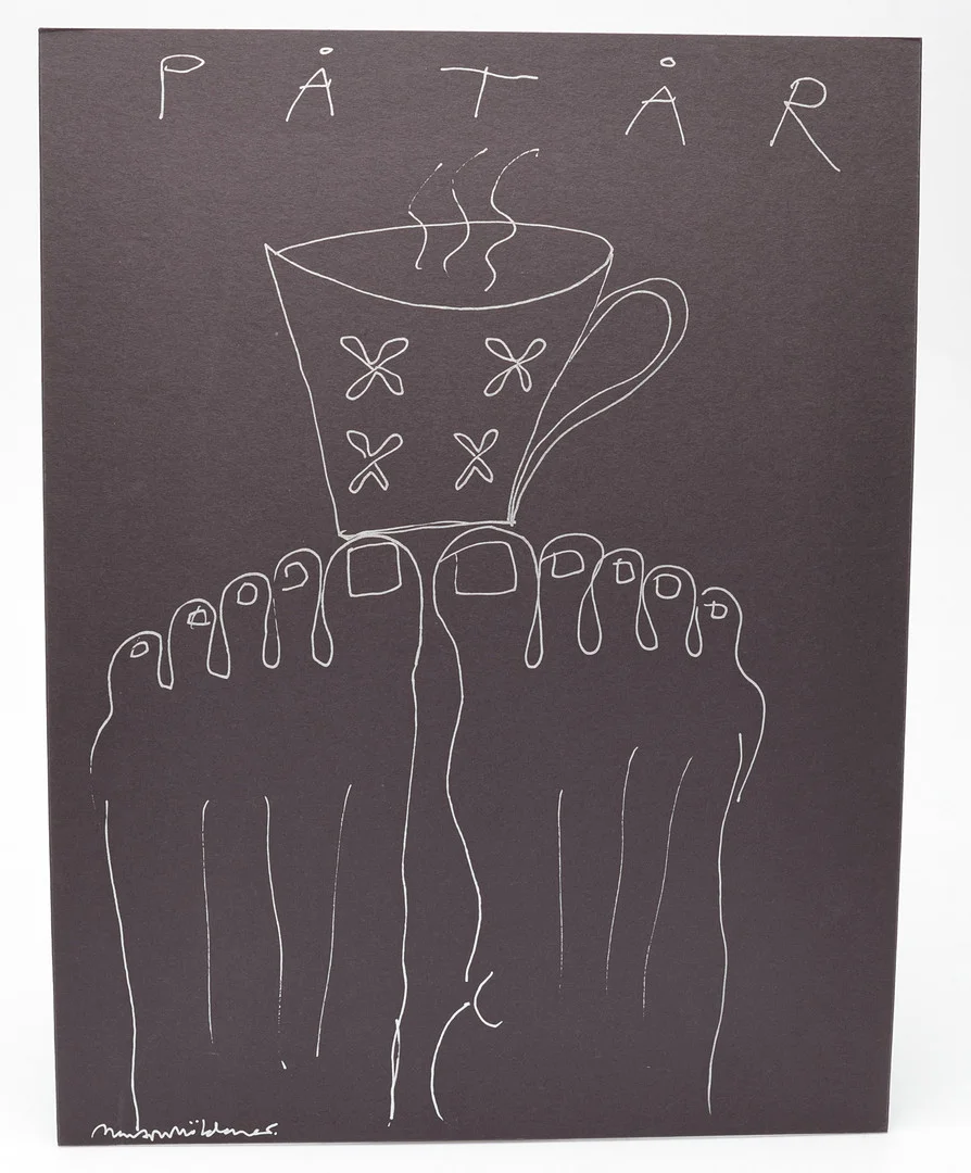 MARTIN MÖLDENER. "Påtår", silverpenna på svart passepartout, signerad. — Drawings — Gomér & Andersson Linköping