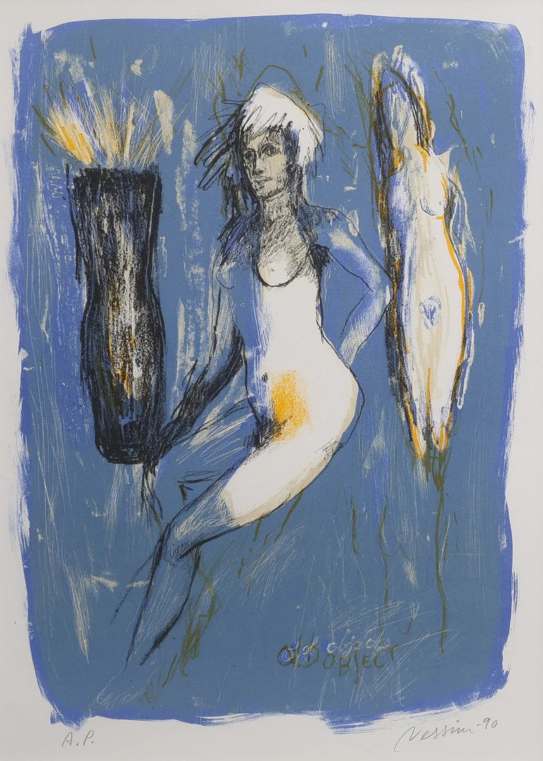 SUZANNE NESSIM. KOMPOSITION MED GESTALTER. — Engravings & Prints — Crafoord Auktioner Lund