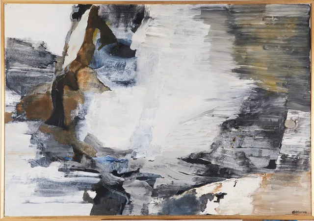 GUNNAR JOHNSSON (1917-2007. Komposition, olja på duk, signerad G Johansson.
