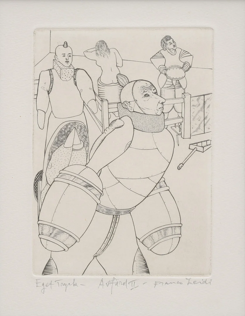 FRANCO LEIDI (1933–2008). "AVFÄRD II". — Engravings & Prints — Crafoord Auktioner Lund
