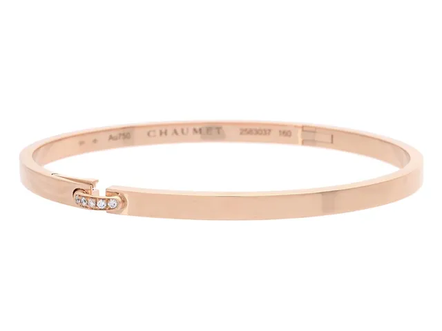 CHAUMET, armband, Liens Évidence, 18K roséguld, briljantslipade diamanter 0,05 ctv, serienr 2583037, stl 16, vikt 18,1 g.