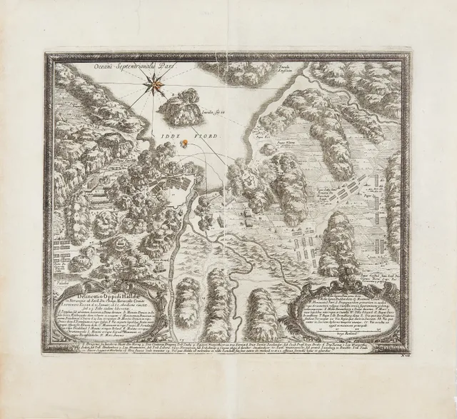 Dahlberg, Erik — "Delineatio oppidi Halldae in Norwegia.." først utgitt 1696