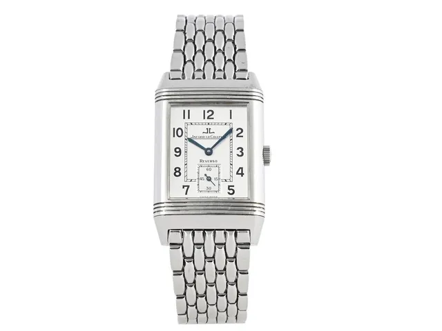 JAEGER-LE COULTRE, Reverso, Grande Taille, Cal 822, Serie nr. 1819323, Ref nr. 270.880.622, Boett nr. 270.8.62, herrur, 26 x 36,5 (42,3) mm, stål, manuell, safirglas, liten sekundvisare, originallänk, viklås, läderband, originalspänne, ca 2000, box (skadad), ytterkartong.