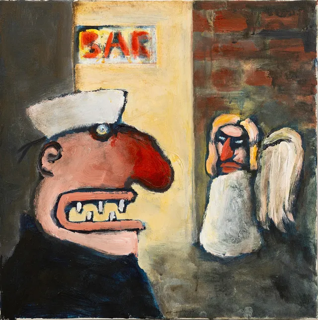ULF LUNDKVIST. Saknar titel, olja på pannå, signerad.