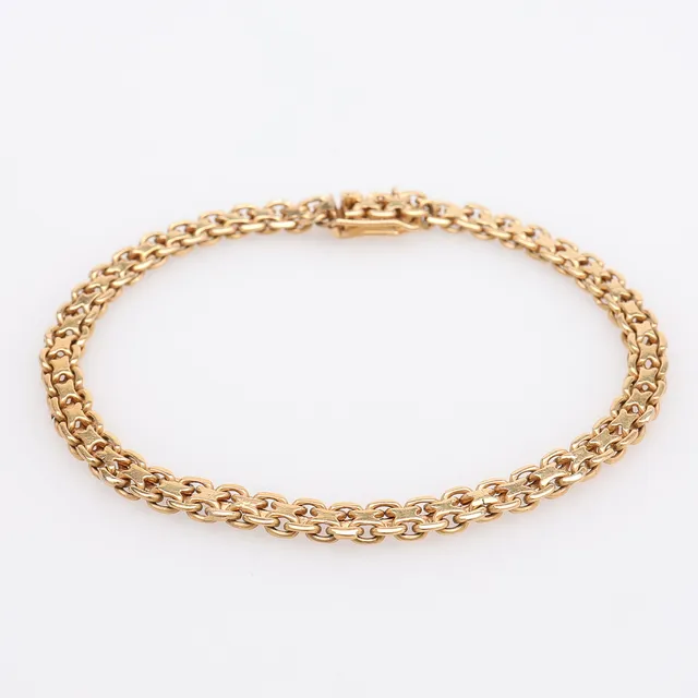 ARMBAND, X-LÄNK, 18K GULD, VIKT CA 11,6 GRAM.
