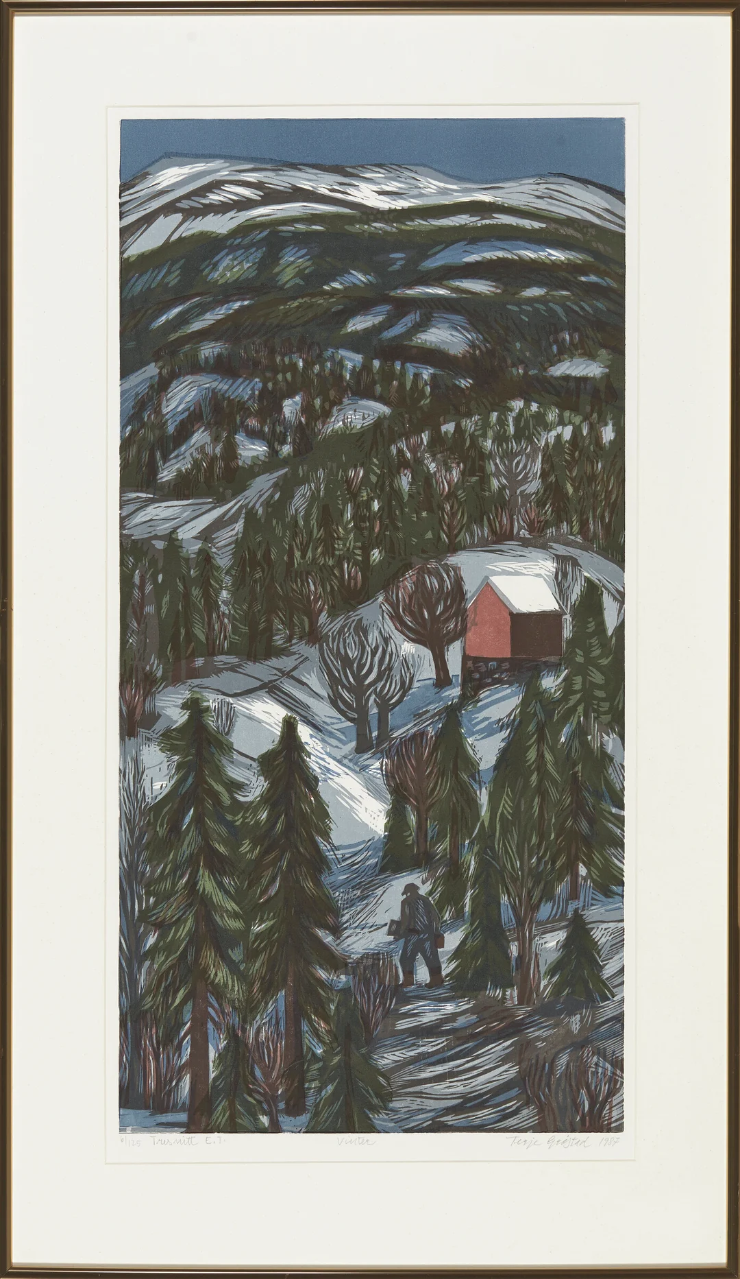 Grøstad, Terje — "Vinter" 1987 — Kunst/Grafikk — Blomqvist