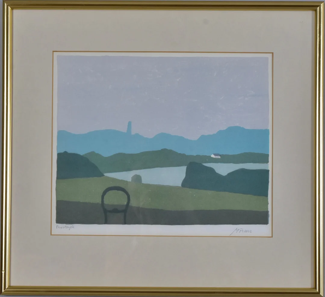 STELLAN MÖRNER. Färglitografi. — Engravings & Prints — Halmstads Auktionskammare
