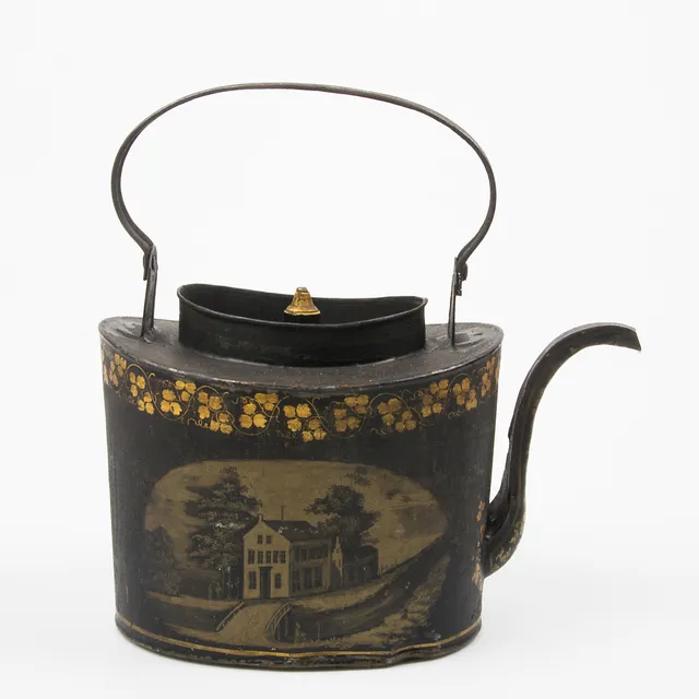 TEKANNA, målad metall, England, 1800/1900-tal.