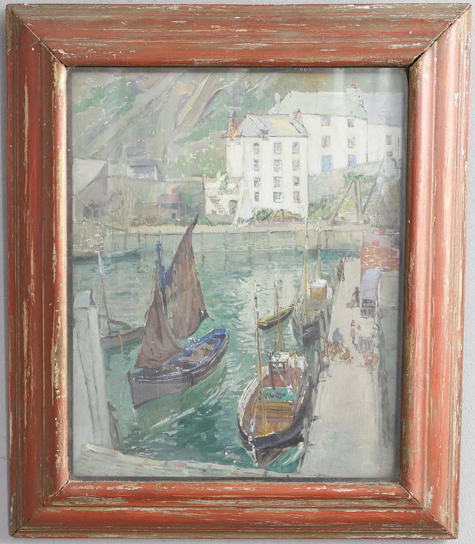 CIRCLE OF JOHN ANTHONY PARK (1880-1962). FISHING BOATS IN A CORNISH HARBOUR. — Paintings — Lawrences Auctioneers