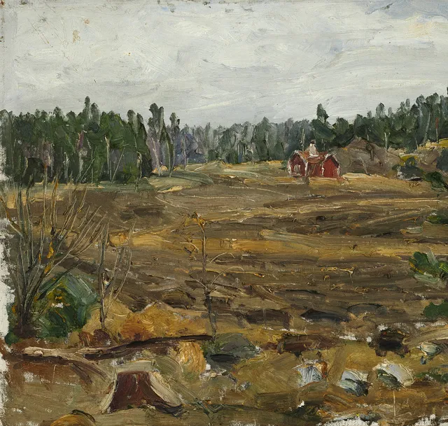 TURE DAHLÖ (Stockholm 1895-1970 Stockholm), Den röda stugan, signerad och daterad T.Dahlö 39, olja på duk.
