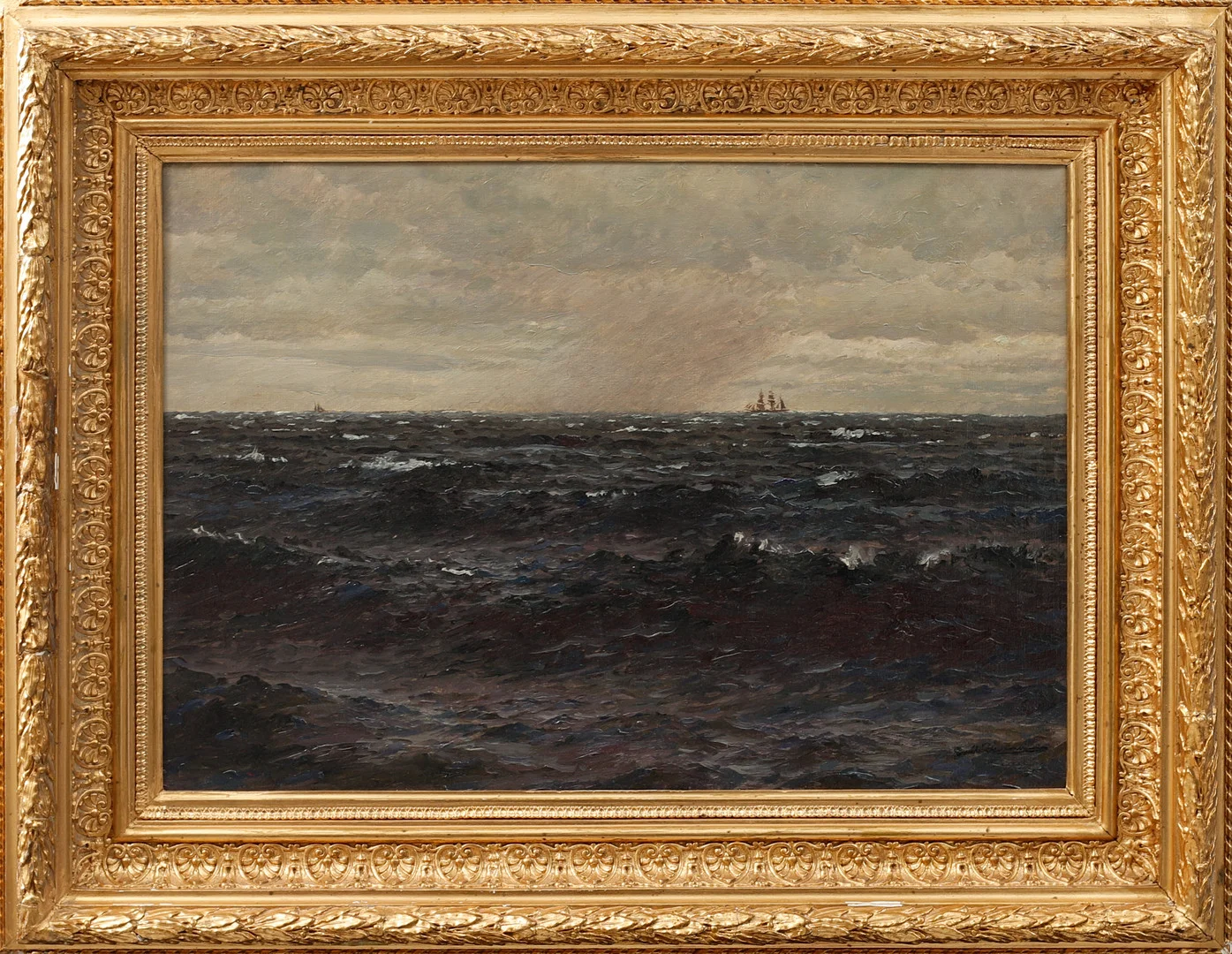ERIC HERMANSSON. Hav med fartyg vid horisonten, olja på duk, stämpelsignerad. — Paintings — Göteborgs Auktionsverk