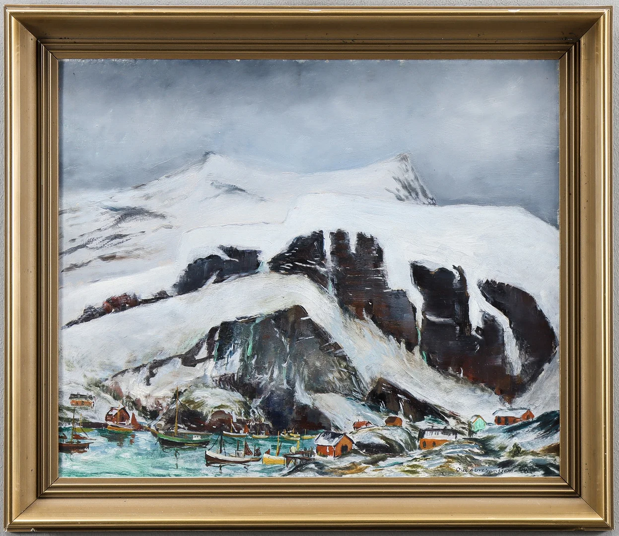 OLA ABRAHAMSSON. Olja på duk, signerad -44. — Paintings — Karlstad Hammarö Auktionsverk