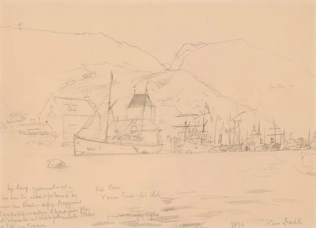 Dahl, Hans — "Bergens havn" 1890
