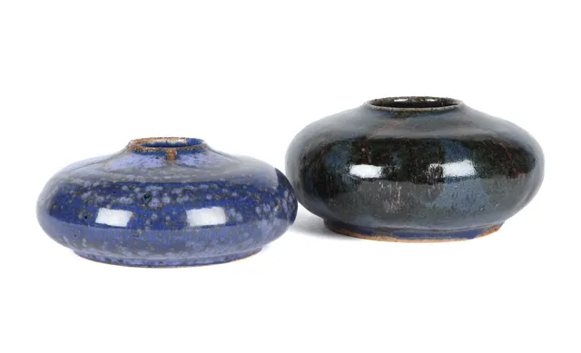 Edith Sonne for Bing & Grondahl. A pair of unique stoneware vases (2)