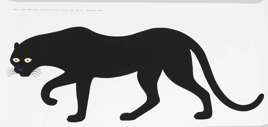 ENZO MARI. EFTER. "Pantera", screentryck, Andra tryckningen, Danese, Milano, Italien, 2000. — Engravings & Prints — Auktionshuset Kolonn