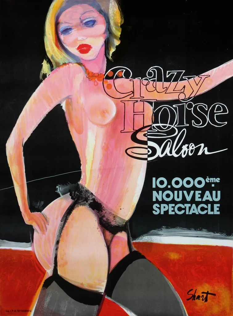 Stor, fransk plakat, 'Crazy Horse Saloon', ca. 1970 — Paintings and sculptures/Prints and photography — Lauritz