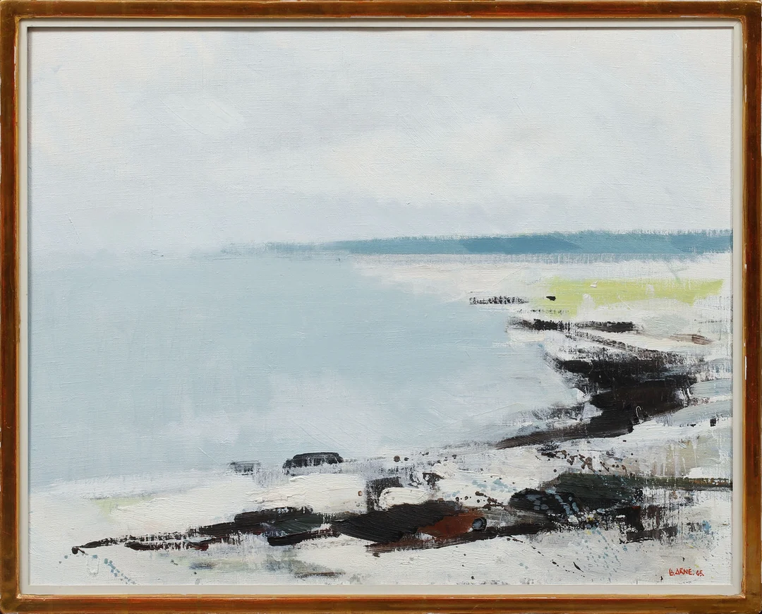 GUSTAV ARNE. "Viken" olja på duk, signerad och daterad 65. — Paintings — Göteborgs Auktionsverk