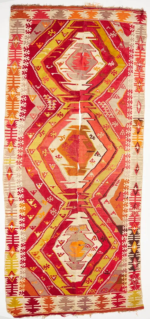 ORIENTMATTA. Kelim, Anatolien, antik/semiantik, ca 408x160 cm.