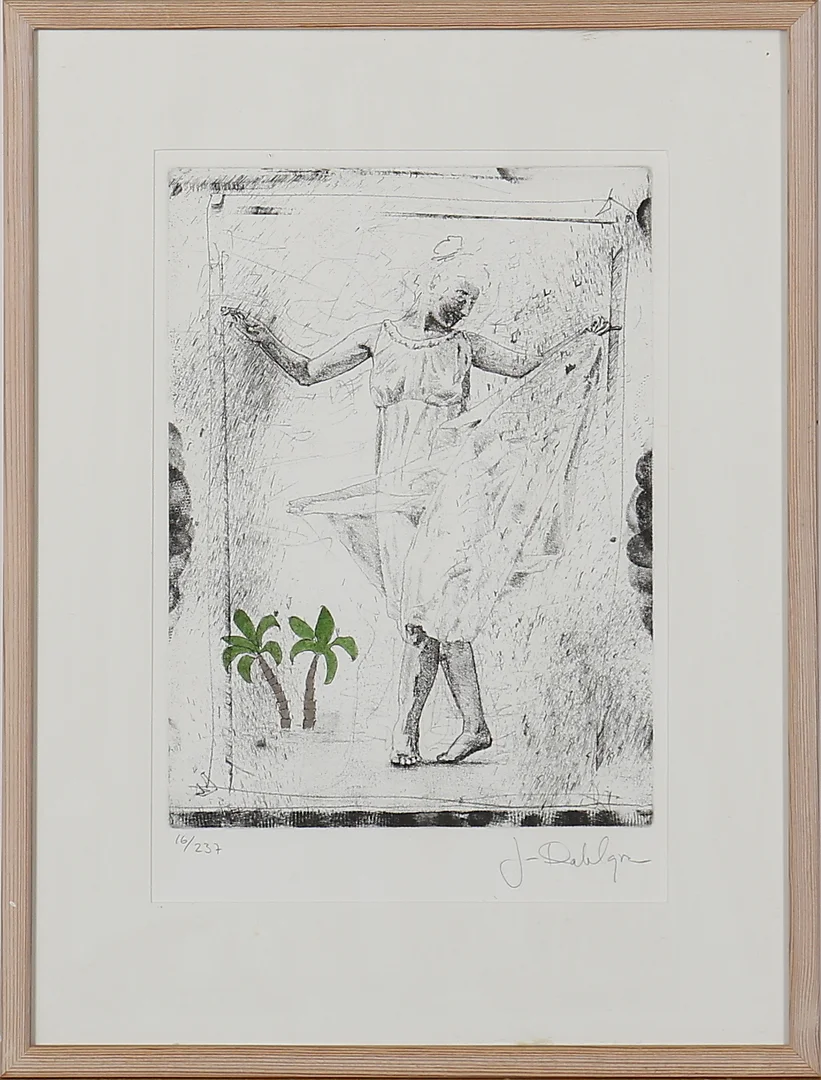 JAN DAHLGREN. Etsning. Handkolorerad "Dans" Signerad J. Dahlgren. Numrerad 46/237. — Engravings & Prints — Garpenhus Auktioner