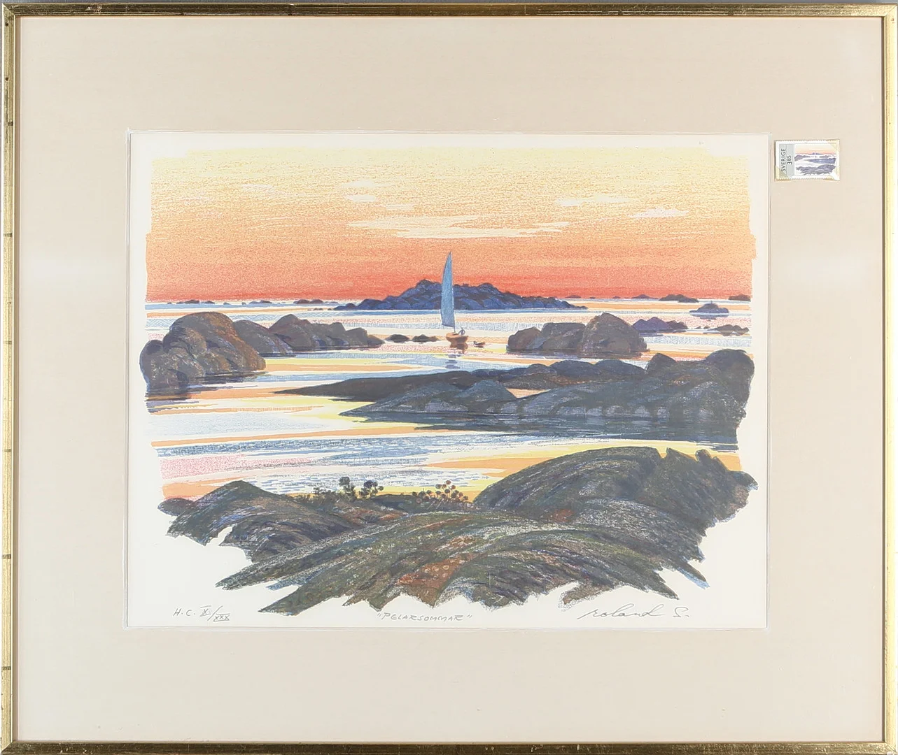 ROLAND SVENSSON. "Pelarsommar", litografi, signerad, numrerad H.C. X/XXX. — Engravings & Prints — Auktionshuset Kolonn