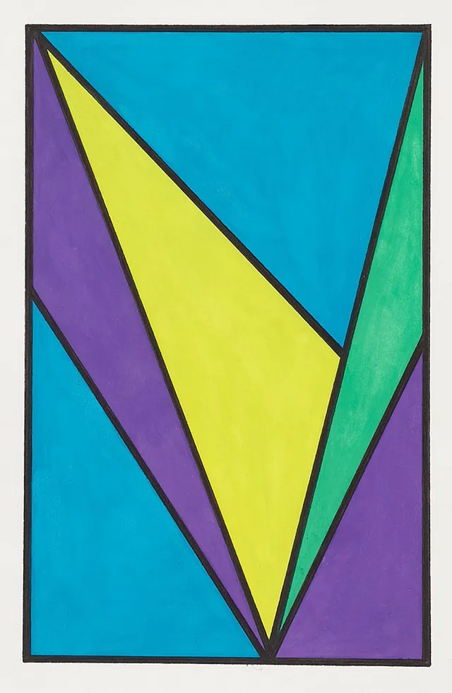 BIRGER ALSIÖ (1941-2021). "Triangelform VIII", signerad och daterad -71, gouache.