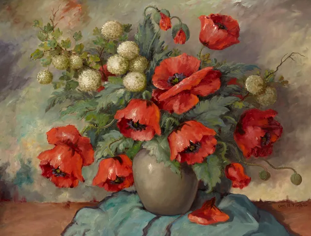 Fischer, Carl Holger — Stilleben med valmuer