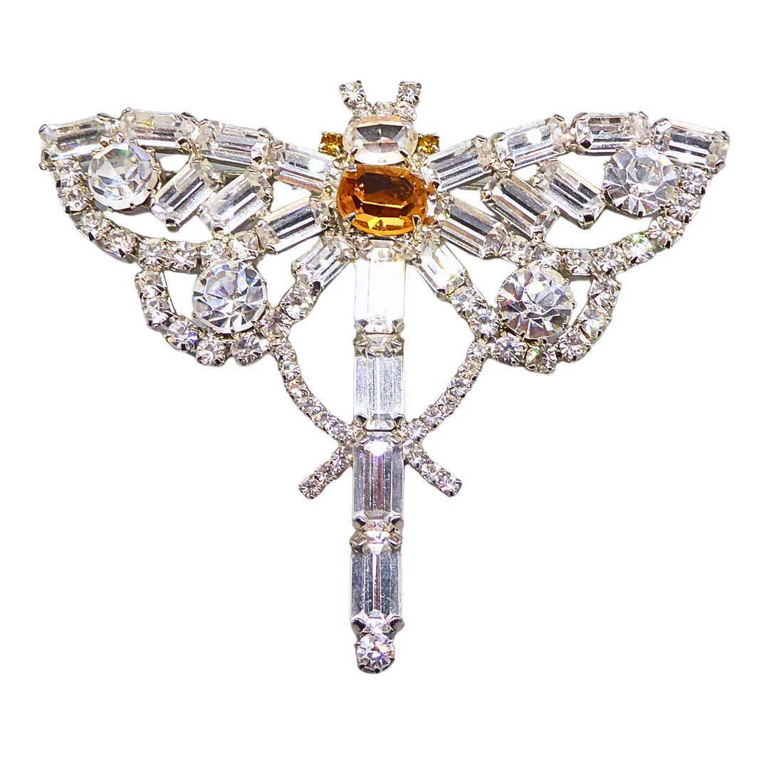 FUNKELNDE KRISTALL-INSEKTENBROSCHE. — Brooches & Pendants — Auktionshaus Stuber's Hammerschlag