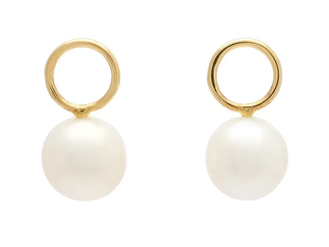 PÅHÄNG, 18 guld, 2 odlade pärlor ca 8 mm, vikt 2,1 g.