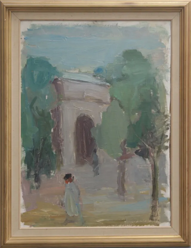EDVIN LINDHOLM HOUGE. OLJA på pannå, signerad, 1900-tal.