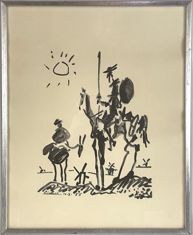PABLO PICASSO. Efter, offsettryck, "Don Quixote", signerad i trycket.