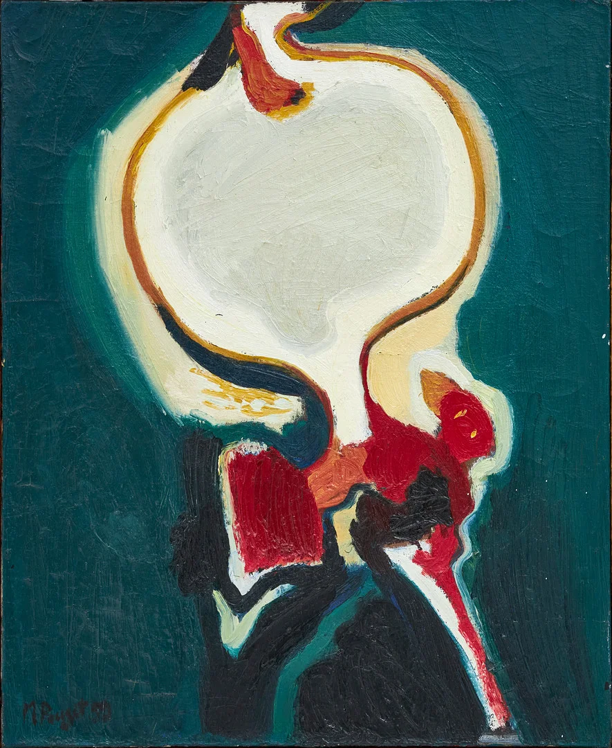 MARCEL POUGET (Algeriet, 1923-1985, Frankrike). "Percussion", signerad och daterad M Pouget -59, olja på duk. — Paintings — Crafoord Auktioner Stockholm