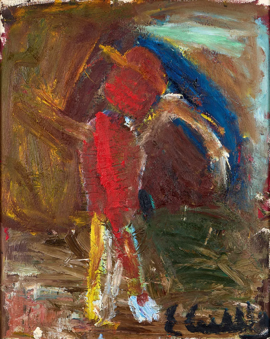 ERLAND CULLBERG. Komposition med figur. — Paintings — Uppsala Auktionskammare