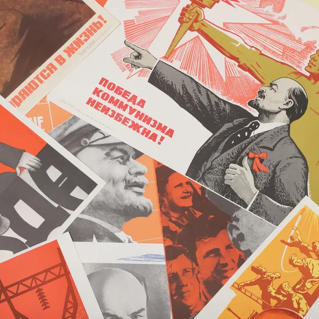 RYSKA PROPAGANDAAFFISCHER, mapp, 34 st, Lenin, Ryssland/Sovjet, 1969.
