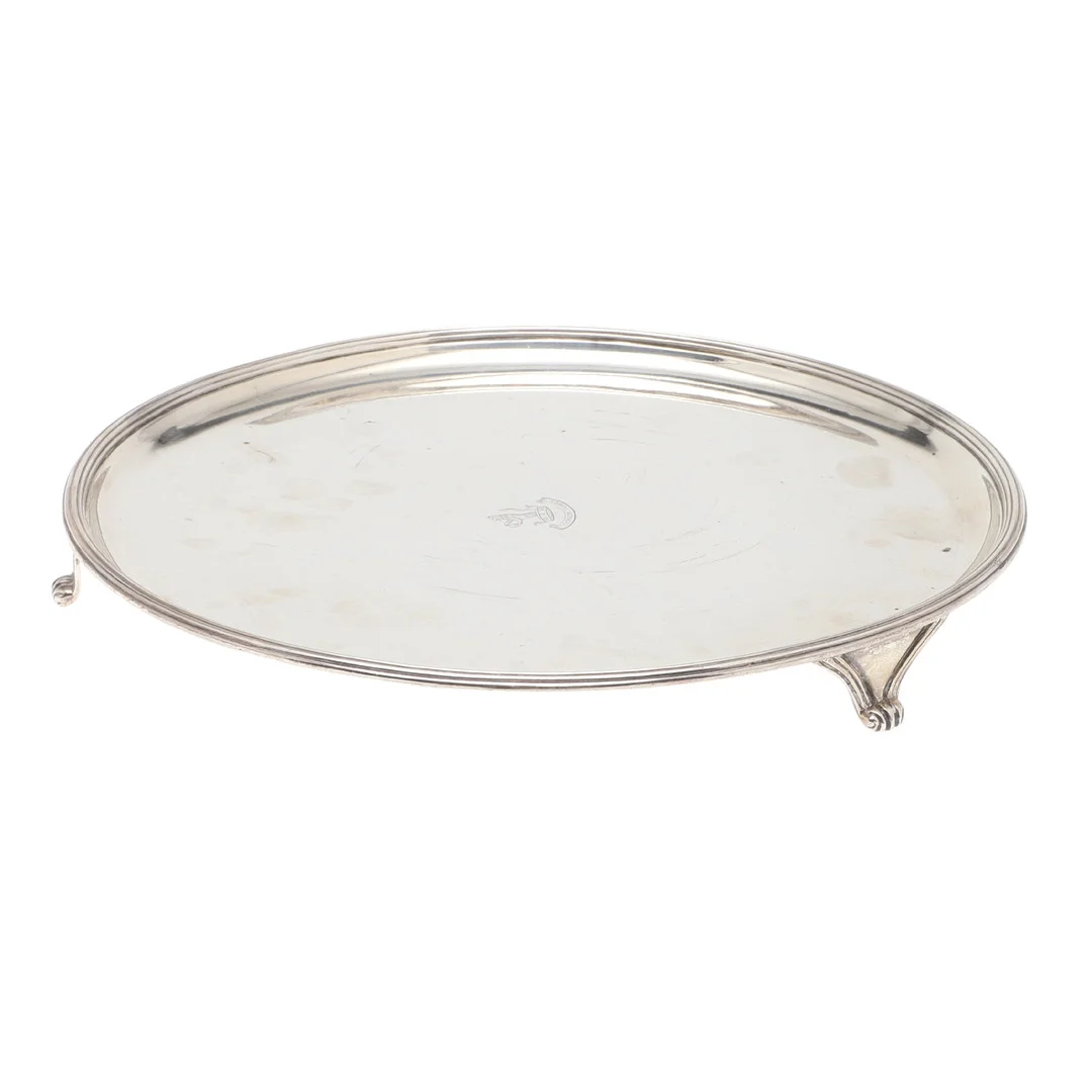 A GEORGE VI SILVER SALVER. — Silver — Lawrences Auctioneers