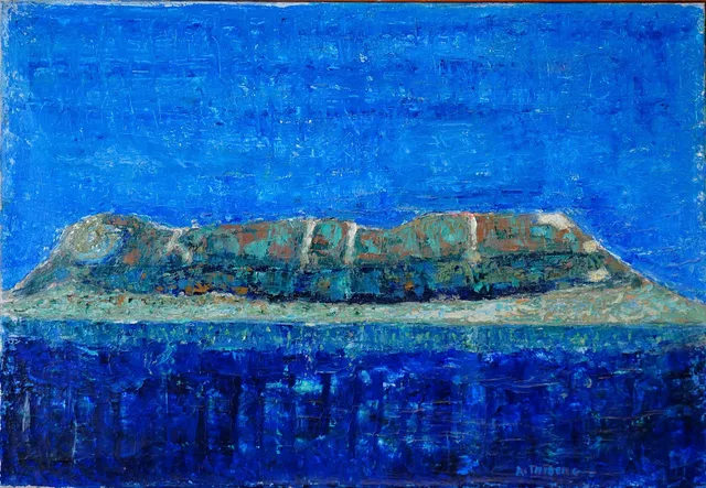 ANDERS THYBERG. olja på duk, "Gibraltarsklippan", signerad.