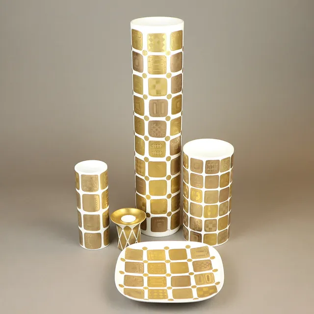 ROSENTHAL-PORZELLAN - 5-TLG.