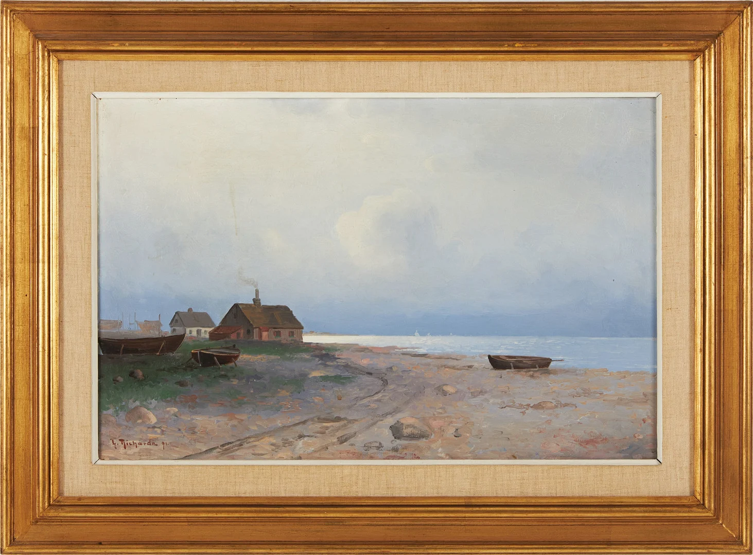 LUDVIG RICHARDE. Kustmotiv, olja på duk, signerad samt daterad 91. — Paintings — Stockholms Auktionsverk Magasin 5