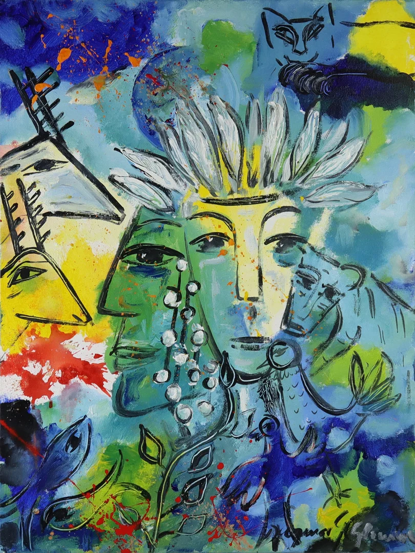 DAGMAR GLEMME. Olja på duk, "Die Indiantochter", signerad. — Paintings — Höganäs Auktionsverk