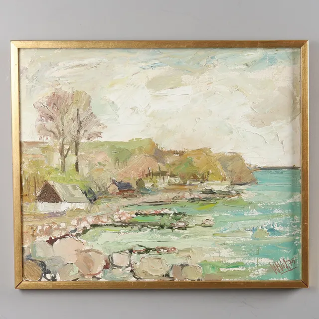 OWE WESSBOHN. Olja på duk, "No7 Ålabodarna II", monogramsignerad, daterad -1975.