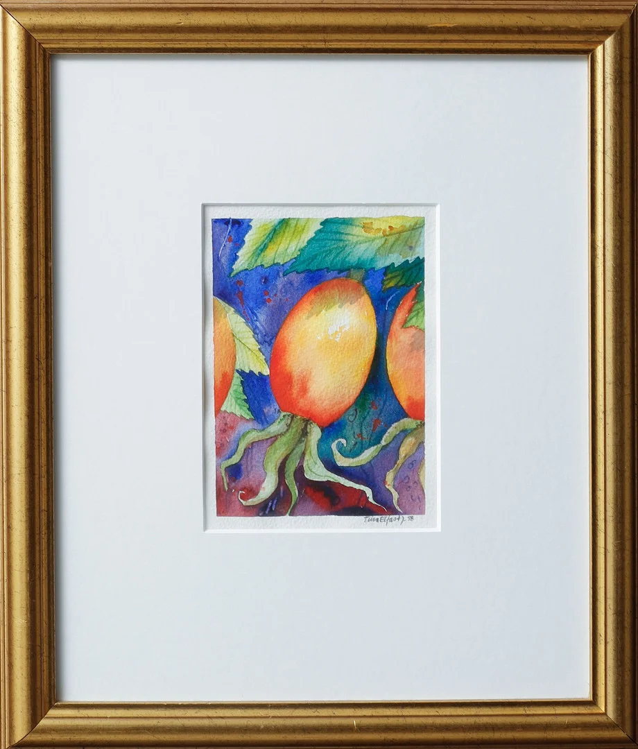 TINA ELFAST. 2 st, nypon och tulpan, akvarell, signerade, en daterad -98. — Paintings — Göteborgs Auktionsverk