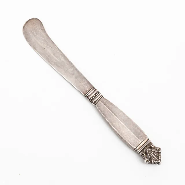 JOHAN ROHDE. Smörkniv, sterlingsilver, "Acanthus" Georg Jensen.
