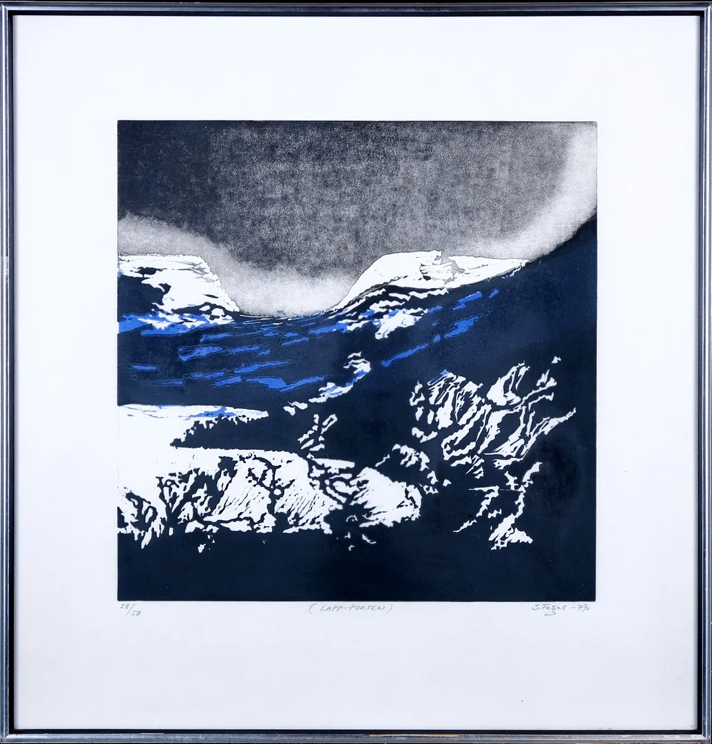 SIXTEN FAGER. Färglitografi, numrerad 28/50. "Lapporten". — Engravings & Prints — Norrlands Auktionsverk